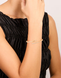 Gold Diamante Hinge Bangle - link has visual effect only