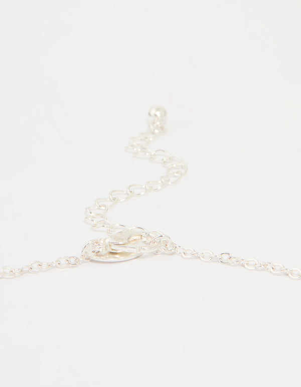 Silver Plated Cubic Zirconia Large Cross Pendant Necklace