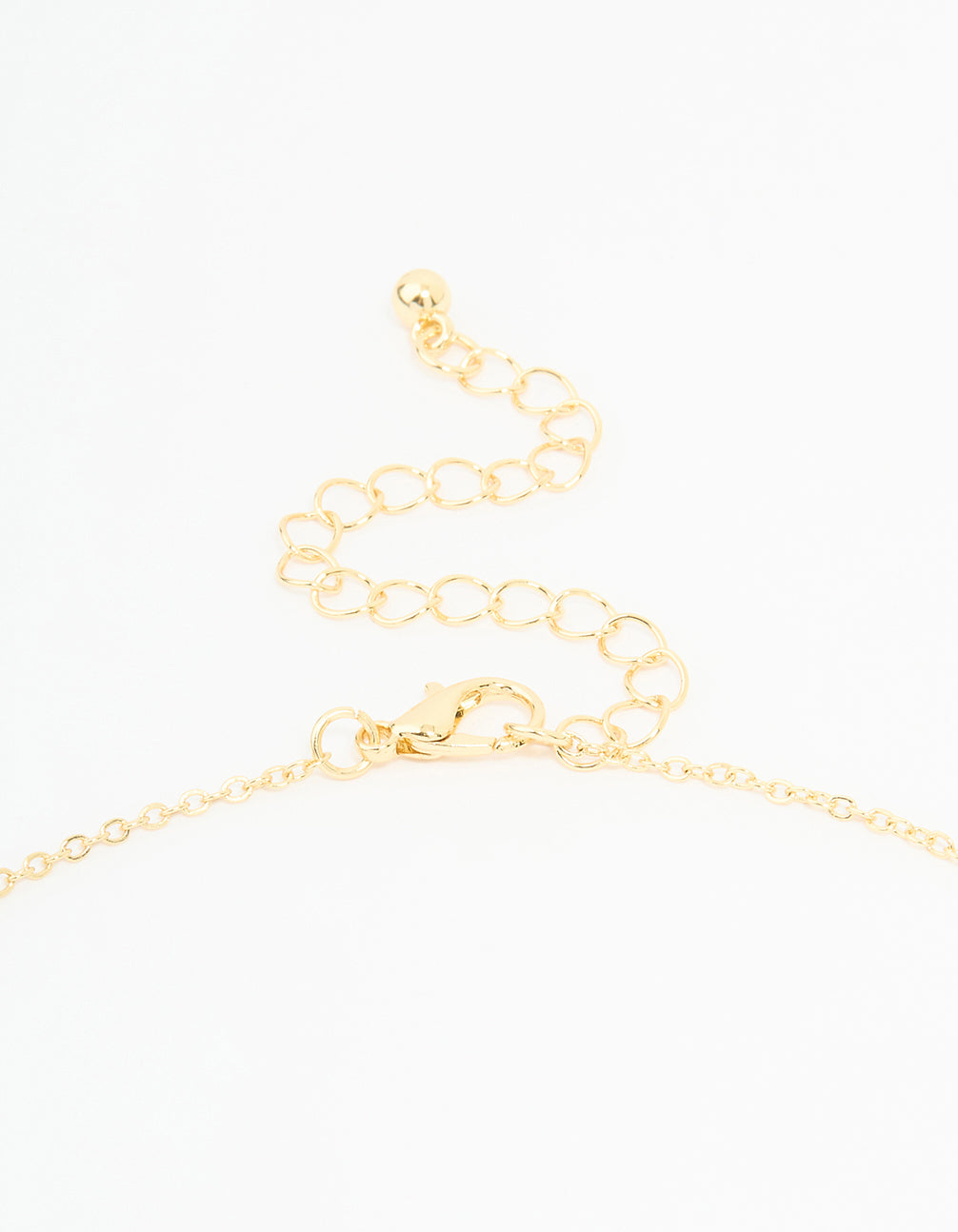 Gold Plated Diamante Ball Molten Cross Necklace