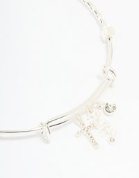 Silver Plated Cross & Faith Bangle - link has visual effect only