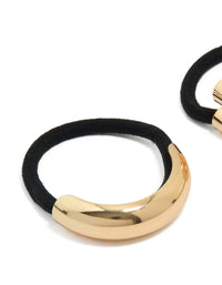 Gold Chunky Curved Hair Ties 2-Pack - link has visual effect only
