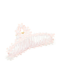 Pink Flowers & Pearls Loop Claw Clip - link has visual effect only