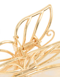 Gold Iridescent Acrylic Butterfly Claw Clip - link has visual effect only