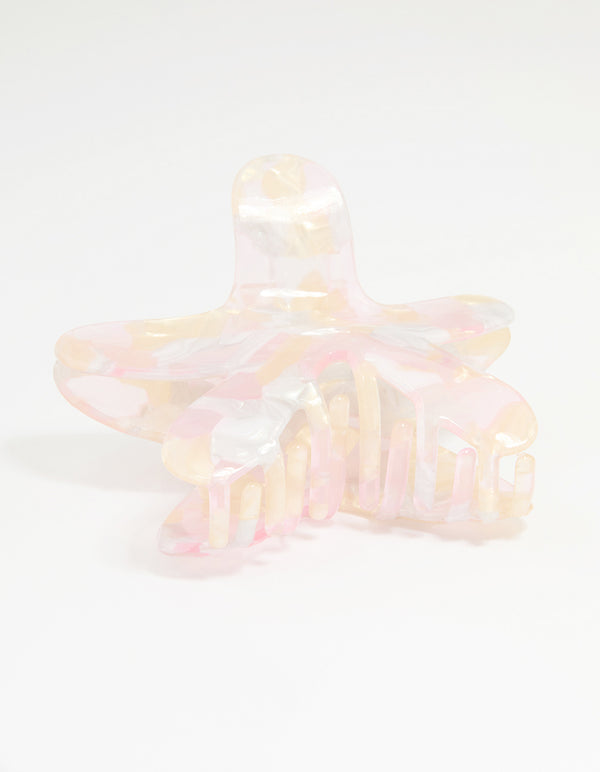 Iridescent Acrylic Medium Starfish Claw Clip