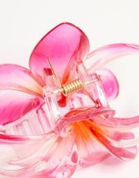 Pink & Orange Frangipani Ombre Tropical Claw Clip - link has visual effect only