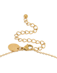 Waterproof Gold Plated Stainless Steel Mini Heart Letter A Necklace - link has visual effect only