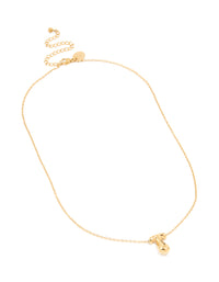 Waterproof Gold Plated Stainless Steel Large Bubble Letter T Necklace - link has visual effect only
