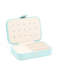 Light Blue Velvet Rectangle Jewellery Box - link has visual effect only