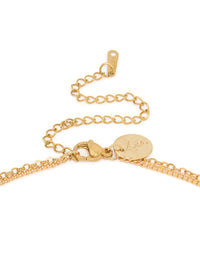 Waterproof Gold Plated Stainless Steel Pearl Dainty Layered Necklace - link has visual effect only