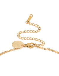 Waterproof Gold Plated Stainless Steel Green Cubic Zirconia & Cross Layered Necklace - link has visual effect only