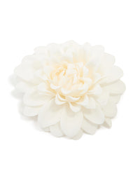 White Dahlia Flower Fabric Corsage - link has visual effect only