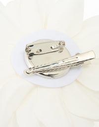 White Dahlia Flower Fabric Corsage - link has visual effect only