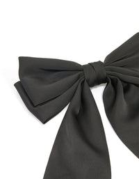 Black Fabric Medium Basic Bow Clip - link has visual effect only