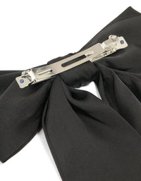 Black Fabric Medium Basic Bow Clip - link has visual effect only