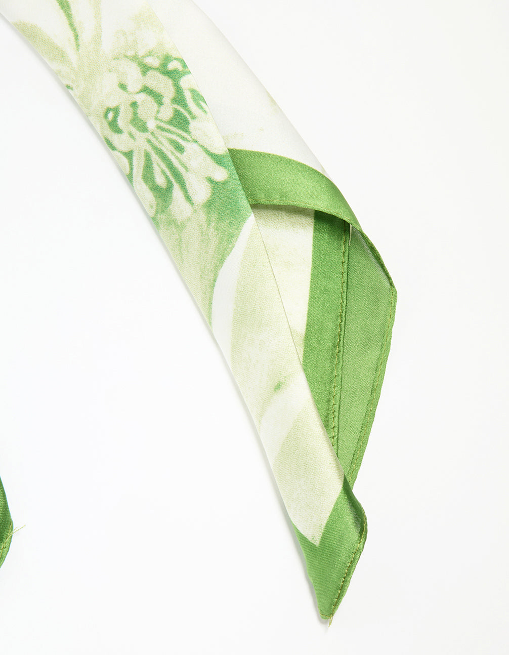 White & Green Watercoloured Fabric Large Scarf