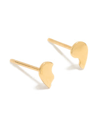 24K Gold Plated Surgical Stainless Steel BFF Heart Piercing Stud - link has visual effect only