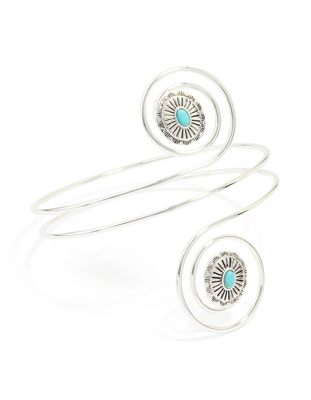 Silver Blue Stone Swirled Arm Cuff