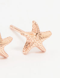 Rose Gold Plated Sterling Silver Starfish Stud Earrings - link has visual effect only