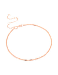 Rose Gold Plated Sterling Silver Fine Chain Bracelet - link has visual effect only