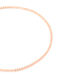Rose Gold Plated Sterling Silver Fine Chain Bracelet - link has visual effect only