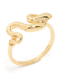 Gold Plated Swirl Loop Ring - link has visual effect only