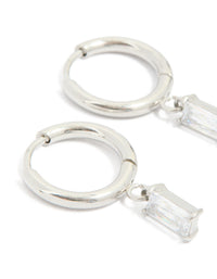 Surgical Steel Baguette Drop Prism Hoop Earrings - link has visual effect only