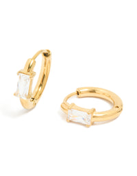 Gold Plated Surgical Steel Prism Hoop Earrings - link has visual effect only