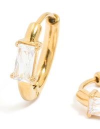 Gold Plated Surgical Steel Prism Hoop Earrings - link has visual effect only