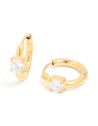 Gold Plated Surgical Steel Prism Hoop Earrings 4 MM - link has visual effect only