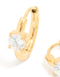 Gold Plated Surgical Steel Prism Hoop Earrings 4 MM - link has visual effect only