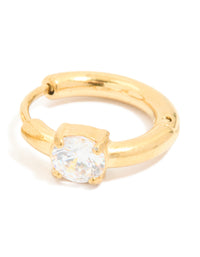 Gold Plated Surgical Steel Prism Hoop Earrings 4 MM - link has visual effect only