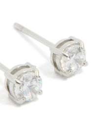 Stainless Steel 4mm Prism Stud Earrings - link has visual effect only