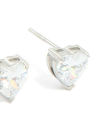Stainless Steel Heart Prism Stud Earrings - link has visual effect only