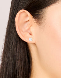 Stainless Steel 5MM Prism Square Stud Earrings - link has visual effect only