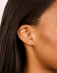 Gold Plated Surgical Steel 4mm Prism Stud Earrings - link has visual effect only