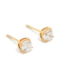 Gold Plated Surgical Steel 4mm Prism Stud Earrings - link has visual effect only