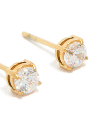 Gold Plated Surgical Steel 4mm Prism Stud Earrings - link has visual effect only