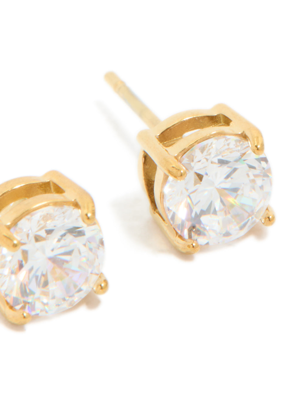 Gold Plated Surgical Steel 6mm Prism Stud Earrings