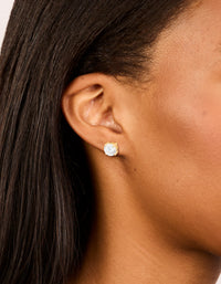 Gold Plated Surgical Steel 8mm Prism Stud Earrings - link has visual effect only