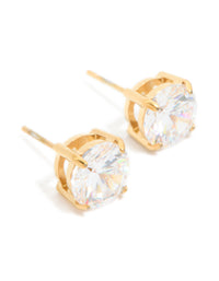 Gold Plated Surgical Steel 8mm Prism Stud Earrings - link has visual effect only