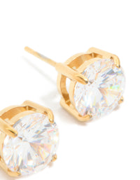 Gold Plated Surgical Steel 8mm Prism Stud Earrings - link has visual effect only