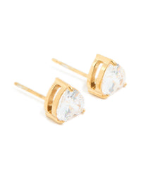 Gold Plated Surgical Steel Heart Prism Stud Earrings - link has visual effect only