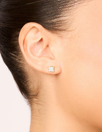 Gold Plated Surgical Steel 6mm Prism Square Stud Earrings - link has visual effect only