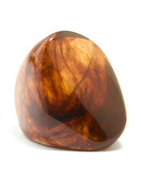 Brown Acrylic Obtuse Large Ring - link has visual effect only