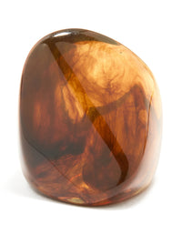 Brown Acrylic Obtuse Large Ring - link has visual effect only