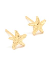 Gold Plated Sterling Silver Starfish Earrings - link has visual effect only