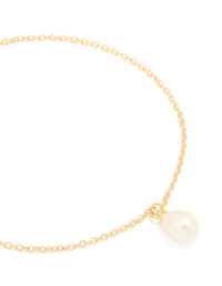 Gold Plated Sterling Silver Pearl Charm Bracelet - link has visual effect only
