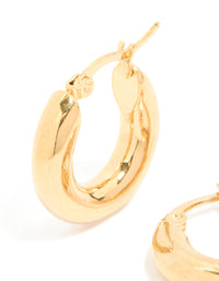 Waterproof Gold Plated Stainless Steel Chunky Hoop Earrings - link has visual effect only