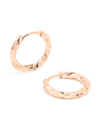 Rose Gold Plated Surgical Steel Twisted Hoop Earrings - link has visual effect only