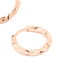 Rose Gold Plated Surgical Steel Twisted Hoop Earrings - link has visual effect only